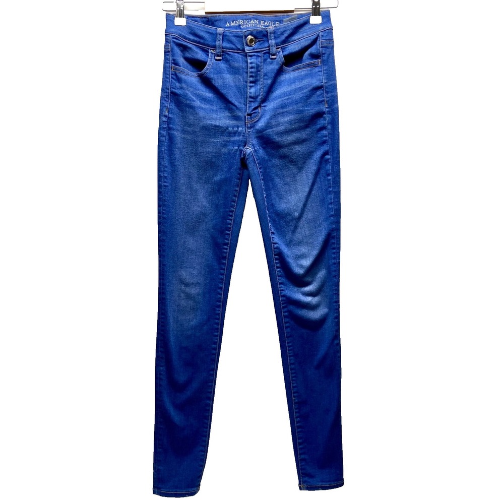 American Eagle Jegging Women's 2 Blue Medium Wash Slim Super Stretch X Denim GUC